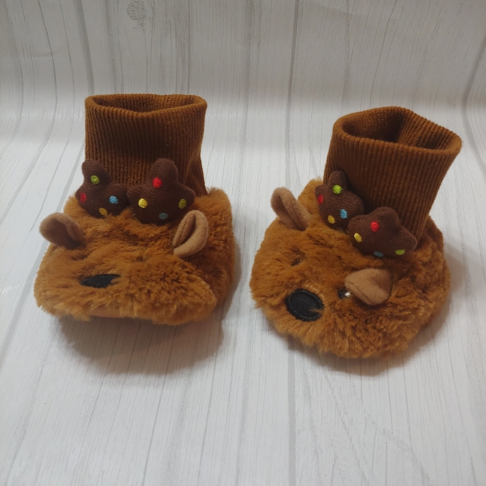 Baby Ganz Deer Booties, Size 0-6 Months, Brown 🦌
